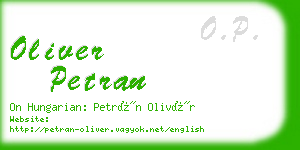 oliver petran business card